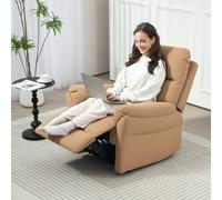 HOMCOM Manual Recliner Chair, Armchair with Spring Cushion for Living Room in Light Brown HOMCOM Light Brown