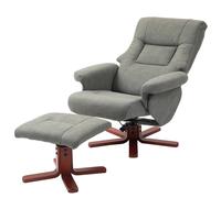 HOMCOM Recliner Chair with Footstool, Backrest Adjustable, Armchair, Grey