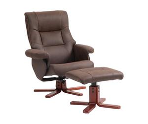 HOMCOM Recliner Chair with Footstool, Lounge Chair, Dark Brown