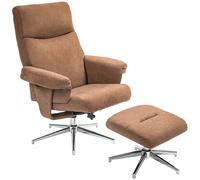 Recliner Chair with Footstool with Adjustable Back HOMCOM Light Brown One Size