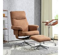 HOMCOM Recliner Chair with Footstool with Adjustable Back Light Brown