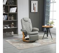 HOMCOM Recliner Leisure Armchair with Wood Base Footrest for Living Room
