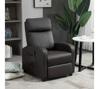 Homcom Recliner Sofa Chair Pu Leather Massage Armcair W/ Remote Control, Brown