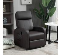 HOMCOM Recliner Sofa Chair PU Faux Massage Armchair With Remote Control Brown, Brown