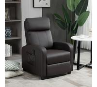 HOMCOM Recliner Sofa Chair PU Leather Massage Armcair with Remote Control Brown, Brown