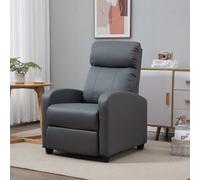 HOMCOM Recliner Sofa Chair PU Faux Massage Armchair With Remote Control Grey, Grey
