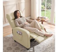 HOMCOM Recliner Sofa Chair PU Leather Massage Armcair w/ Remote, Cream White HOMCOM Cream