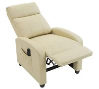 Homcom Recliner Sofa Chair Pu Leather Massage Armcair W/ Remote, Cream White Cream