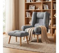 Homcom Recliner With Footstool, Reclining Chair With Adjustable Back, Grey