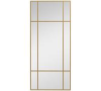 HOMCOM Rectangle Wall Mirror 110 x 50cm Window Style Vanity Mirror Gold