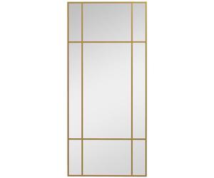 HOMCOM Rectangle Wall Mirror, 110 x 50cm Window Style Vanity Mirror with Metal Frame, Vertical or Horizontal Hanging for Living Room, Bedroom, Entryway, Gold Tone