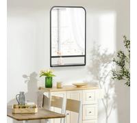 Homcom Rectangle Wall Mirror With Shelf 86 X 53 Cm, For Living Room, Bedroom