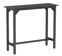HOMCOM Rectangular Bar Table, Marble Effect Pub Coffee Table for Small Space, Breakfast Dining, Black Marble Effect