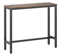 HOMCOM Rectangular Bar Table, Wood Effect Pub Coffee Table for Small Space, Breakfast Dining, Kitchen, Industrial, Rustic Brown