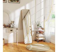 HOMCOM Rectangular Full Length Mirror for Bedroom, 40 x 160 cm, Gold Tone - Gold Tone - 40W x 6D x 160H cm - Modern