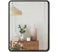 HOMCOM Rectangular Wall Mirror, 50 x 40 cm Modern Decorative Mirror with Metal Frame for Living Room, Entryway, Bedroom, Hallway, Black