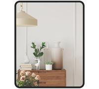 HOMCOM Rectangular Wall Mirror, 50 x 40 cm Modern Decorative Mirror with Metal Frame for Living Room, Entryway, Bedroom, Hallway, Black