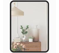 HOMCOM Rectangular Wall Mirror Decorative Mirror Metal Frame 40.5 x 30 cm