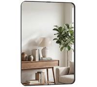 HOMCOM Rectangular Wall Mirror Elevated Aluminium Alloy Frame 60x90cm Black