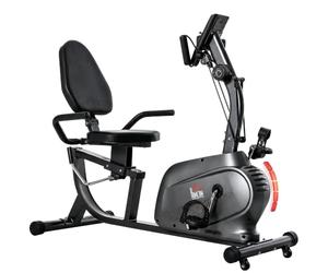 HOMCOM Recumbent Seated Exercise Bike 8-Level Magnetic Resistance Black