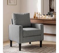 Homcom Removable Pillow Linen Accent Chair, Dark Grey
