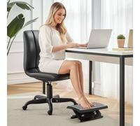 Homcom Rest For Under Desk With Massage Function, Adjustable Angle And Height In Black Black