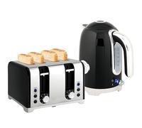 HOMCOM Retro Kettle and Toaster Set with Jug Kettle & 4 Slice Toaster Black
