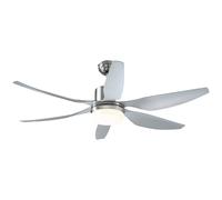 HOMCOM Reversible Ceiling Fan w/ Light - 6 Blades Indoor LED Lighting Fan - Silver | TJ Hughes