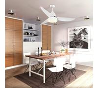 HOMCOM Reversible Ceiling Fan with Light, 3 Blades, Mount Lighting Fan, White