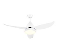 HOMCOM Reversible Ceiling Fan with Light - 3 Blades - Mount Lighting Fan - White | TJ Hughes