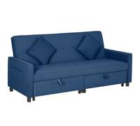 HOMCOM Reversible L-Shaped Sectional Sofa Bed with Cushions, Blue