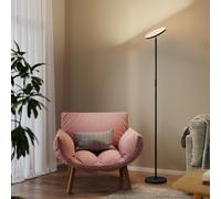 HOMCOM RGB Floor Lamp with 350 Rotatable Head, Modern Standing Lamp, Black