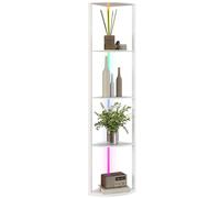 HOMCOM RGB LED Floor Lamp with Shelves 4-Tier Standing Lamp White