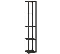 HOMCOM RGB LED Floor Lamp with Shelves, Modern Dimmable Standing Lamp with Remote Control, Adjustable Brightness & Speed for Living Room, Bedroom, Office, Black