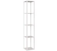 HOMCOM RGB LED Floor Lamp with Shelves, Modern Dimmable Standing Lamp with Remote Control, Adjustable Brightness & Speed for Living Room, Bedroom, Office, White