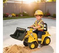 HOMCOM NO POWER 3 in 1 Ride On Toy Bulldozer Toddler Digger Excavator Scooter Storage Cart Toilet Pretend Play Construction Truck