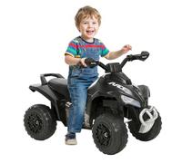 HOMCOM No Power Quad Toddler Ride on Car Foot-to-Floor Sliding in Black HOMCOM Black
