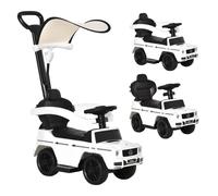 Homcom Ride-On Push Car 3 In 1 Benz G350 Baby Floor Slider Walker In White White