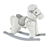 HOMCOM Ride-On Rocking Horse Realistic Sounds for Child 18-36 Months White