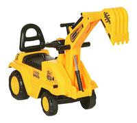 HOMCOM Ride On Tractor, 2 in 1 Kids Ride On Digger Pull Cart with Bucket, Under Seat Storage, Horn, High Backrest, Ride On Toy for 1.5-4 Years, Yellow Yellow