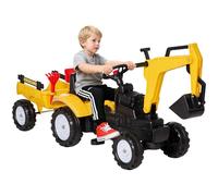 HOMCOM Kids Pedal Go Kart Children Ride On Digger Tractor Toy Car Excavator For 3-6 Years