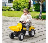 HOMCOM Ride on Tractor No Power for Kids with Manual Control Bucket