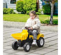 HOMCOM Ride on Tractor No Power for Kids with Manual Control Bucket
