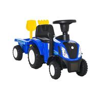 HOMCOM Kids Sliding Ride On Tractor with Horn & Storage - Blue, Blue