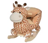 HOMCOM Ride on Unicorn Flush Rocking Horse Ride on Toys, Giraffe Shape, Fit for 3-6 Kids, Playing Nursery Rhymes Aosom UK