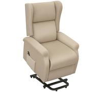 HOMCOM Power Lift Chair for the Elderly Fabric Recliner Armchair w/ Remote Beige