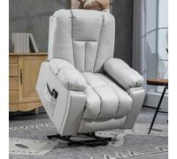 HOMCOM Leathaire Eight Massage Point Armchair with Heat and Reclining Back, none