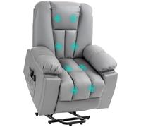 HOMCOM Riser and Recliner Chair for Elderly, Quick Assembly, Charcoal Grey