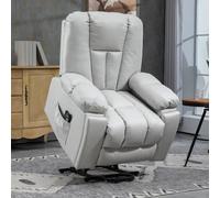 Homcom Riser And Recliner Chair For The Elderly, Quick Assembly, Lift Chair With Vibration Massage, Remote Control, Side Pockets, Pocket Spring, Cup Holder In Light Grey Light Grey