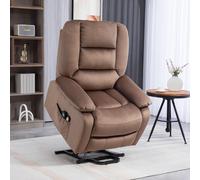 HOMCOM Riser And Recliner Chair Lift Chair w/ Vibration Massage, Heat, Brown, Brown